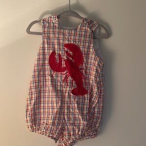 Plaid Lobster Kids Romper